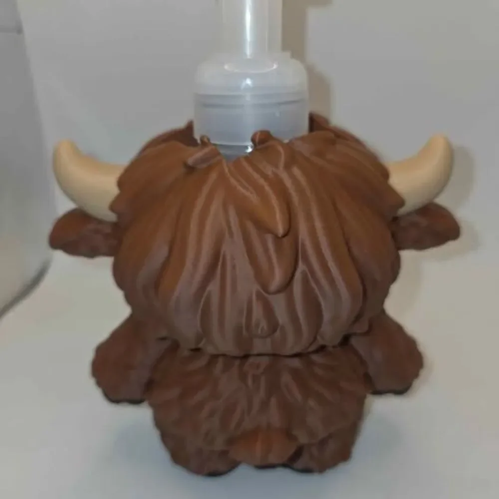 3d printed Highland Cow Foam Soap Dispenser - Unique Farmhouse Decor